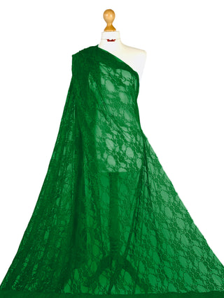 Buy emerald Floral Lace 4 Way stretch Fabric