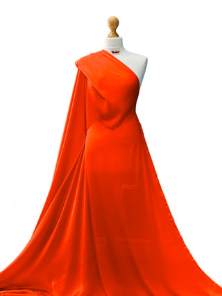 Buy flame-orange Silky Satin Fabric