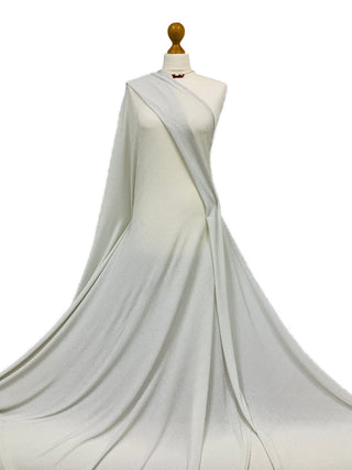 Buy silver-on-white Lurex Dot Jersey Stretch Fabric