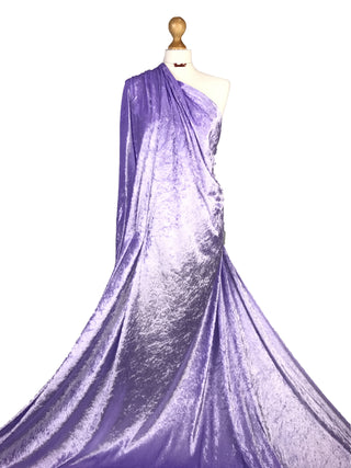 Buy lilac Crushed Velvet 2 Way Stretch Fabric
