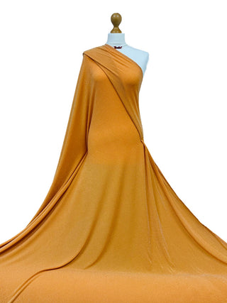 Buy silver-on-mustard Lurex Dot Jersey Stretch Fabric