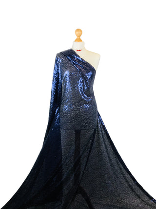 Buy navy-blue Sequin 2 Way Stretch Fabric