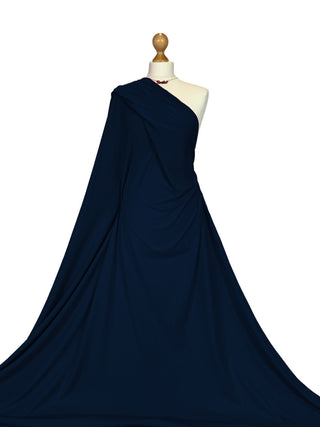 Buy navy-blue Cotton Elastane 4 Way Stretch Jersey Fabric