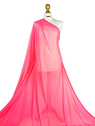 Buy neon-pink Powernet 4 Way Stretch Tulle Fabric