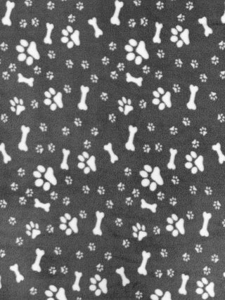 Buy grey-paws-bones Printed Polar Fleece Fabric Animal Prints