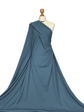Buy petrol-blue Cotton Elastane 4 Way Stretch Jersey Fabric