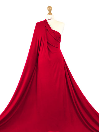 Buy red Viscose Jersey 4 Way Stretch Fabric
