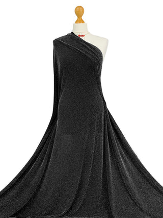 Buy silver-on-black Lurex Dot Jersey Stretch Fabric
