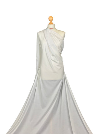 Buy white Cotton Elastane 4 Way Stretch Jersey Fabric